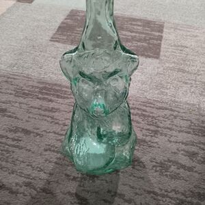 Green Glass Bear Shaped Bottle
